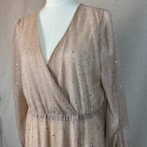 Baltic Born Womens Sequin Maxi Dress Size XXXL Abigail Champagne Gown Holidays - Picture 4 of 13